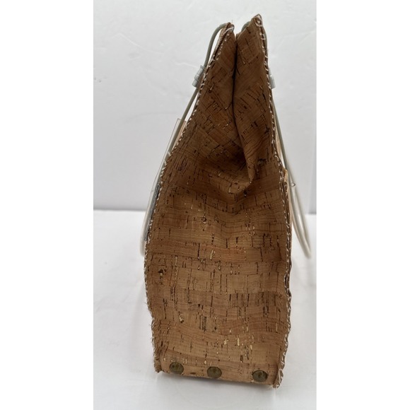 Hardware by Renee Handcrafted Cork Screw Handbag Metal Wire Handles Wood Base - Picture 6 of 9